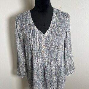 Rose & Olive Multicolor V-Neck Blouse